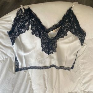 White and Black Lace Cami
